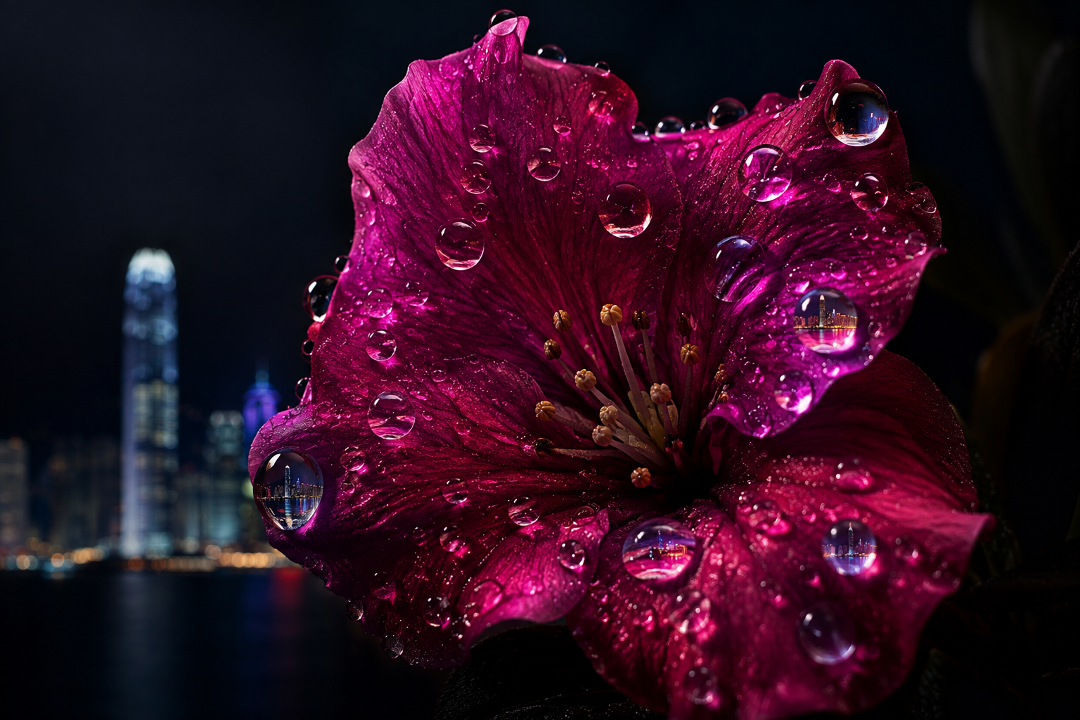 Fresh cut flowers with water droplets