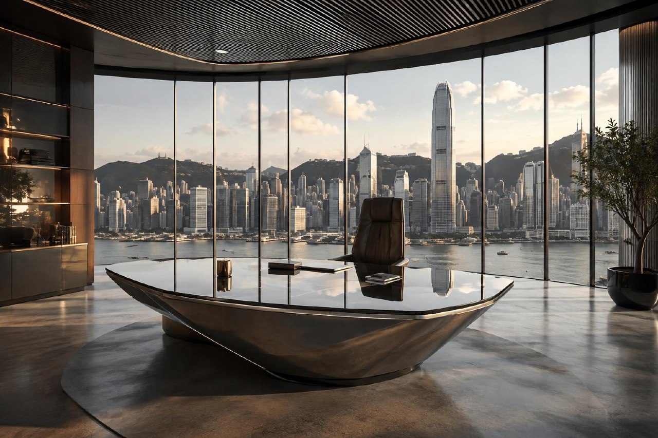 Modern office with city view